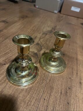 Antique- Brass Candle Holders - Set of 2